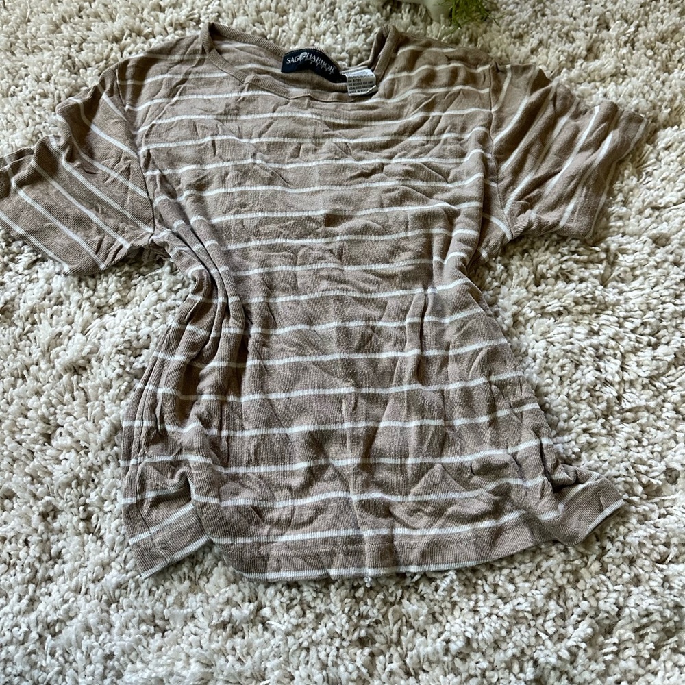 Sag Harbor Petite classic simple striped vintage flowy loose minimalist …